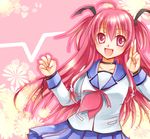  angel_beats! asagi_(seal47) bad_id bad_pixiv_id long_hair pink_eyes pink_hair school_uniform serafuku solo two_side_up yui_(angel_beats!) 