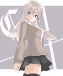  bad_id bad_pixiv_id blush original pink_hair silve solo thighhighs yellow_eyes zettai_ryouiki 