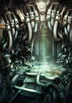  cable copyright_request no_humans pipes pixiv_festa ruins scenery 