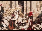  gap hakurei_reimu hina_(pico) kneeling letterboxed multiple_girls ribbon touhou yakumo_yukari 