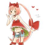  bad_id bad_pixiv_id bow garter_straps hello_kitty_to_issho! long_hair mizutamako nekomura_iroha pink_hair shorts solo thighhighs very_long_hair vocaloid 