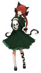  bad_id bad_pixiv_id braid kaenbyou_rin kasa skull solo touhou twin_braids 