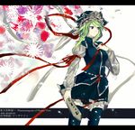  green_eyes green_hair hat minase_(mmakina) ribbon rod_of_remorse shiki_eiki skirt solo thighhighs touhou 