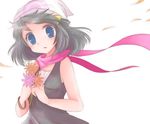  bad_id bad_pixiv_id beanie blue_eyes blue_hair bracelet efu flower hat hikari_(pokemon) jewelry pokemon scarf simple_background solo white_background 