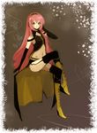  bad_id bad_pixiv_id blue_eyes boots crossed_legs gloves long_hair megurine_luka pink_hair reika_(clovia_studio) sitting solo thighhighs vocaloid 