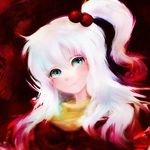  green_eyes katari long_hair lowres shinki solo touhou white_hair 