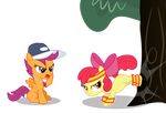  alpha_channel apple_bloom_(mlp) equine female feral friendship_is_magic hi_res horse mammal masemj my_little_pony pegasus pony scootaloo_(mlp) wings 