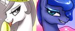 &lt;3 bedroom_eyes duo equine female friendship_is_magic hair horn horse john_joseco licking long_hair looking_at_viewer my_little_pony pony princess_celestia_(mlp) princess_luna_(mlp) seductive sibling sisters smile tongue winged_unicorn wings 