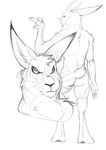  butt lagomorph long_ears mammal monochrome nude plain_background rabbit sketch ti-killa whiskers white_background 