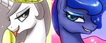  bedroom_eyes duo equine female friendship_is_magic hair horn horse john_joseco licking long_hair looking_at_viewer mammal my_little_pony pony princess_celestia_(mlp) princess_luna_(mlp) princess_molestia_(mlp) seductive sibling sisters smile tongue winged_unicorn wings 
