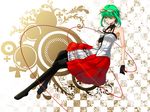  cross_akiha glasses gloves green_eyes green_hair gumi pantyhose short_hair skirt vocaloid 