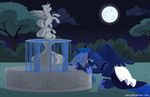  crying equine female feral flower fountain friendship_is_magic hair horn horse jiayi long_hair mammal moon my_little_pony night pony princess_luna_(mlp) solo tree veil wedding_dress winged_unicorn wings 