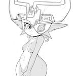  areola breasts erect_nipples female imp matospectoru midna monochrome navel nipples nude pussy small_breasts solo the_legend_of_zelda twilight_princess video_games 