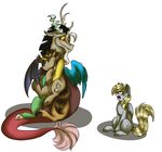  antler antlers blonde_hair blue_eyes brown_fur brown_hair cutie_mark derpy_hooves_(mlp) discord_(mlp) doctor_whooves_(mlp) draconequus equine female feral friendship_is_magic frown fur grey_fur grup hair horn horse lilac-the-fox99 long_hair male mammal my_little_pony open_mouth pegasus pony red_eyes sitting smile wings yellow_eyes 