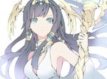  bare_shoulders black_hair blue_eyes hair_tubes hairband isis_(p&amp;d) kanten_(kanten328) long_hair puzzle_&amp;_dragons solo staff upper_body 