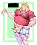  5_fingers anthro asgore_dreemurr belly blue_eyes boss_monster caprine clothing cup erection facial_hair front_view fur goat gohgw1 horn male mammal muscular muscular_male penis solo standing tea_cup undertale underwear video_games white_fur 