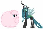  animated blue_eyes cat_eyes changeling duo equine female fluffle_puff fluffy friendship_is_magic fur green_eyes green_hair hair holes horn horse jrvanesbroek kissing long_hair mammal my_little_pony pink_fur plain_background pony queen_chrysalis_(mlp) slit_pupils standing straight_hair white_background wings 