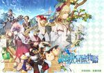  3girls aisha_(elsword) alternate_costume bad_id bad_pixiv_id bare_shoulders black_hair blonde_hair chung_seiker closed_eyes cosplay creature elsword elsword_(character) eve_(elsword) everyone flower gloves gun hairband jacket jewelry latale leaf long_hair multicolored_hair multiple_boys multiple_girls necklace parody phoru_(elsword) purple_hair raven_(elsword) red_eyes red_hair rena_(elsword) robot scarf scorpion5050 scroll shirtless spiked_hair tree two-tone_hair weapon white_hair 