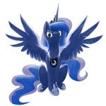  blue_eyes blue_fur blue_hair crown equine female feral friendship_is_magic frown fur hair horn horse keshapanther long_hair looking_at_viewer mammal my_little_pony plain_background pony princess_luna_(mlp) sitting solo transparent_background winged_unicorn wings 
