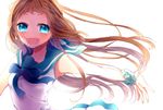  bcoca blue_eyes brown_hair dress long_hair mukaido_manaka nagi_no_asukara sailor_dress school_uniform serafuku 