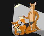  all_fours anthro ball_gag bdsm bondage bound briefs canine dan domination dream duo fantasy fox friends fur gag gay josh kangaroo male mammal marsupial ms_paint nude paintfox scared standing strap the_crappy_paint_job underwear 