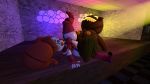  3d_(artwork) animatronic baby_(fnafsl) big_breasts breasts digital_media_(artwork) duo female female/female five_nights_at_freddy&#039;s hi_res humanoid humanoid_on_humanoid jack-o&#039;-lantern machine nipples not_furry robot sex sister_location tribadism unknown_artist video_games 