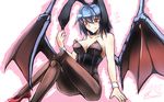  animal_ears bat_wings blue_hair breasts bunny_ears bunny_girl bunnysuit cleavage crossed_legs high_heels large_breasts nail_polish older pantyhose red_eyes red_nails remilia_scarlet ryuuno_stadtfeld short_hair sitting touhou wallpaper wings wrist_cuffs 