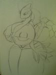  anthrofied areola big_breasts breasts cleavage clothed clothing emmy female huge_breasts lil_dredre milotic nintendo nipples plain_background pok&#233;mon pok&eacute;mon redgreenfluffball reptile scalie sketch skimpy smile snake solo standing thick_thighs tight_clothing video_games voluptuous wide_hips 