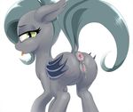  anus bat bat_pony butt clitoral_winking clitoris cum cum_in_ass cum_in_pussy cum_inside cutie_mark equine female feral friendship_is_magic fur gaping gaping_anus grey_fur hair half-closed_eyes horse looking_at_viewer looking_back mammal my_little_pony open_mouth original_character plain_background pony puffy_anus pussy raised_tail solo stoic5 tongue white_background wings 