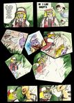  beedrill blonde_hair blood brown_hair comic female feral forest grass hair hat human kakuna male mammal nintendo open_mouth outside pidgey pok&#233;mon pok&eacute;mon qlock rat rattata red_eyes rodent tree video_games young 