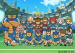  6+boys blue_sky child cloud endou_mamoru fubuki_shirou fudou_akio gouenji_shuuya hijikata_raiden inazuma_eleven inazuma_eleven_(series) kabeyama_heigorou kazemaru_ichirouta kidou_yuuto kiyama_hiroto kogure_yuuya kurimatsu_teppei midorikawa_ryuuji mohawk multiple_boys official_art outdoors pompadour rusios sky soccer_uniform sportswear stadium tachimukai_yuuki tobitaka_seiya tsunami_jousuke utsunomiya_toramaru 