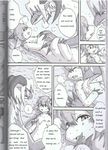  dragon english_text female greyscale licking male manga mikazuki mikazuki_karasu monochrome text tongue 