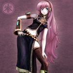  bad_id bad_pixiv_id blue_eyes hand_on_hip highres long_hair marimo_(pixiv_516046) megurine_luka pink_hair solo thighhighs vocaloid 