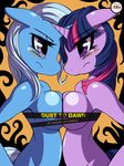  anthro big_breasts blush breast_squish breasts breasts_frottage comic duo equine eye_contact female friendship_is_magic horn horse mammal mirapony my_little_pony nude pony side_view trixie_(mlp) twilight_sparkle_(mlp) unicorn 