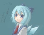  bad_id bad_pixiv_id blue_eyes blue_hair bow cirno hair_bow ice ice_wings kame lowres necktie solo touhou wings 