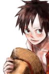  1boy ananananan hat headwear_removed lowres male male_focus monkey_d_luffy one_piece scar solo straw_hat 