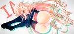  ass clare_(543) ia kneehighs long_hair panties pink_hair thighhighs underwear vocaloid wink 