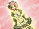  alisa_boskonovich android apron breasts gloves green_eyes maid maid_apron maid_headdress maid_uniform multicolored_hair short_hair suzuki_(almondcake) tekken thighhighs 