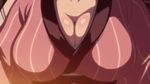  animated animated_gif assisted_exposure bouncing_breasts breasts breasts_outside cleavage exposed large_breasts manyuu_hikenchou multiple_girls nipples shiny shiny_skin undressing yuri 