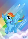  cloud cutie_mark english_text equine female flying friendship_is_magic hair horse mammal multi-colored_hair my_little_pony mysticalpha pegasus pink_eyes pony purple_eyes rainbow rainbow_dash_(mlp) rainbow_hair sky solo text wings 