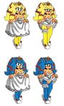  anthro areola big_breasts blonde_hair blue_hair blush breasts cleavage clothed clothing crossgender cuisine dress erect_nipples female green_eyes hair hedgehog mammal nipples pussy sega solo sonic_(series) sonic_the_hedgehog super_sonic 