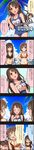  3girls 4koma :d ^_^ bikini braid breasts brown_eyes brown_hair character_name cinderella_girls_gekijou cleavage closed_eyes cloud colorized comic day green_eyes half_updo highres honda_mio idolmaster idolmaster_cinderella_girls long_hair long_image medium_breasts multiple_girls name_tag navel official_art open_mouth palm_tree school_swimsuit shibuya_rin shimamura_uzuki short_hair sky smile swimsuit tall_image translated tree twin_braids two_side_up v-shaped_eyebrows 