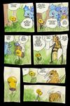  beedrill bellsprout comic female feral forest grass insect male nidorina nintendo pok&#233;mon pok&eacute;mon qlock red_eyes reptile sandshrew scalie text tree turtle video_games wartortle webcomic wings 