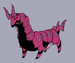  blush centipede erection feral grey_background insect male ninnybeasts nintendo penis pink_penis plain_background pok&#233;mon pok&eacute;mon scolipede solo tapering_penis video_games 