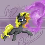  blonde_hair blue_eyes blush cutie_mark equine evil_counterpart female feral friendship_is_magic hair half-closed_eyes horn looking_at_viewer mammal my_little_pony original_character smile smoke solo starlight_spark starlightspark unicorn 