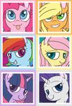  applejack_(mlp) equine fluttershy_(mlp) friendship_is_magic grin hair hat hi_res horn horse mammal multi-colored_hair my_little_pony pinkie_pie_(mlp) rainbow_dash_(mlp) rarity_(mlp) thezealotnightmare tongue tongue_out twilight_sparkle_(mlp) unicorn 