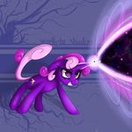  cutie_mark equine evil_counterpart female feral friendship_is_magic hair horn magic magic_blast mammal my_little_pony original_character purple_eyes purple_hair smile solo standing starlight_spark starlightspark unicorn 