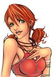  1girl arcbuncle breasts final_fantasy final_fantasy_xiii green_eyes oerba_dia_vanille red_hair twintails 