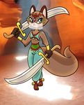  anthro belly_dancer cat clothing cute feline female gold jewelry mammal scimitar siamese sly_cooper sly_cooper_(series) solo sword unknown_artist weapon 