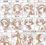  blush chart detached_sleeves expressions hairband heart hiei_(kantai_collection) kantai_collection kemonomimi_mode mika_(1020mk) monochrome multiple_views open_mouth short_hair smile translated 
